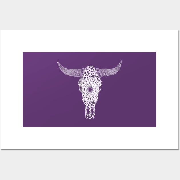 Mandala Longhorn Skull Wall Art by Elizabeth Karlson Art